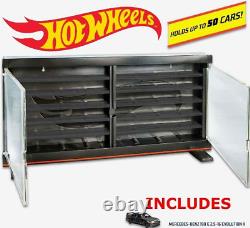 164 scale Hot Wheels OFFICIAL display cabinet case with EXCLUSIVE Mercedes 190E