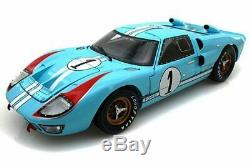 1966 Ford Gt 1/18 Scale Diecast Car Blue By Shelby Collectibles Sc411