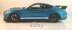 2020 Ford Shelby GT500 in Blue w. White Stripes 118 Scale by GT Spirit GT268