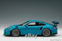 AUTOart 78167 Porsche 911(991)GT3 RS Miami Blue/Dark Grey Wheels 118TH Scale