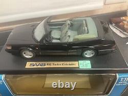 Anson 1/18 Scale Diecast 30307-W Saab 900 Black Turbo Cabriolet, Plus Extras