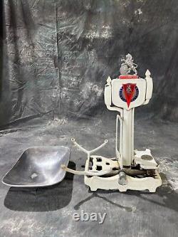 Antique Herbert & Sons Lion Quick Action Scales Enamel Rare 10Lb Collector Prop