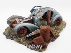 Bugatti Atlantic heavily weathered 1/24 scale diorama