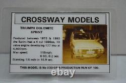 Crossway Models 1/43 Scale CM 03 Cp12 Limited Edition Triumph Dolomite Sprint