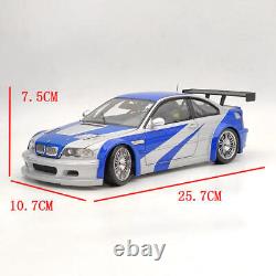 DCN 1/18 Scale BMW M3 GTR E46 2001 Need For Speed Metal Diecast Model Car Blue