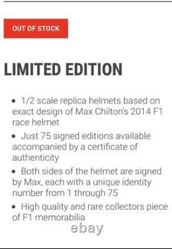 F1 Mini 12 Scale Helmet FORMULA ONE 2014 MAX CHILTON Limited Edition To 75