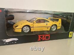 Hot Wheels Elite 1/18 scale Ferrari F40 Yellow New Limited Edition