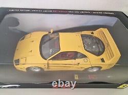 Hot Wheels Elite 1/18 scale Ferrari F40 Yellow New Limited Edition