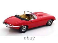 Kk Scale 1/18 Diecast 1961 Jaguar E-type Series 1 Open Cabrio Red/beige Interior