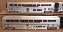 Lionel 6-39129 SF/Santa Fe Bi-Level 4-Car Aluminum Passenger Set O Scale USED