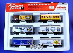 Lot of 6 Marklin HO Scale Collector's Series Breweries of Switzerland Cars 4400C