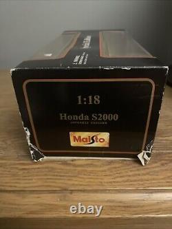 Maisto Limited Edition Honda S2000 Japanese Version 1.18 Scale In Rare Boxed