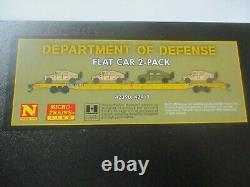 Micro-Trains # 99302180 Department of Defense Flat Car 2 Pack withHumvees N-Scale