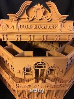 Miniature Old West #1 Saloon/Hotel Built Ready HO Scale with Interiors Wood Game