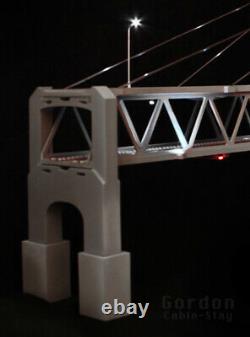 N Scale 30 (400') Double Deck, Two Lane Single Tower Suspension Bridge, Kit