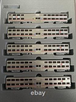 N Scale Kato Kobo Custom Gallery Bi-Level 5 Car Commuter Set Caltrain Passenger