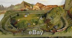 N Scale Train Set Layout Nice! Two Train Operation 24 X 48 Safe Shipping
