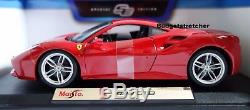 NEW MAISTO 118 Scale Diecast Model Car Ferrari 488 GTB Red