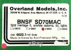 Overland Models Brass HO Scale BNSF SD70MAC Factory Painted Heritage II #9962