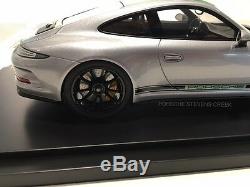Porsche 911 R Diecast Model Car 118 Scale Limited Edition SILVER with Green